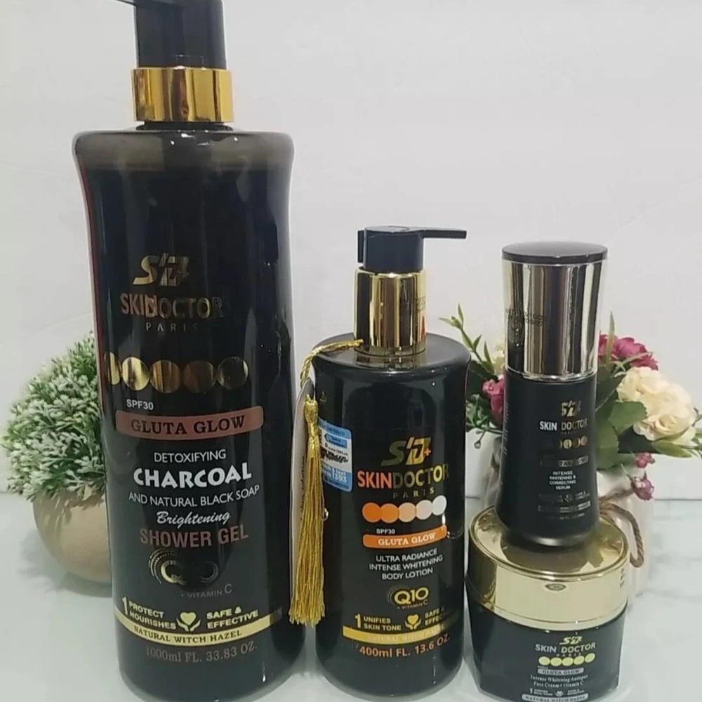 4in1 Skin DOCTOR PARIS Gluta Glow Shower Gel +Lotion + Cream +Serum